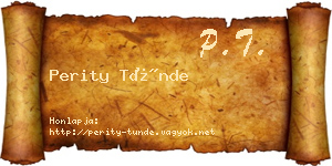 Perity Tünde névjegykártya