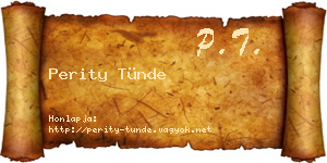 Perity Tünde névjegykártya